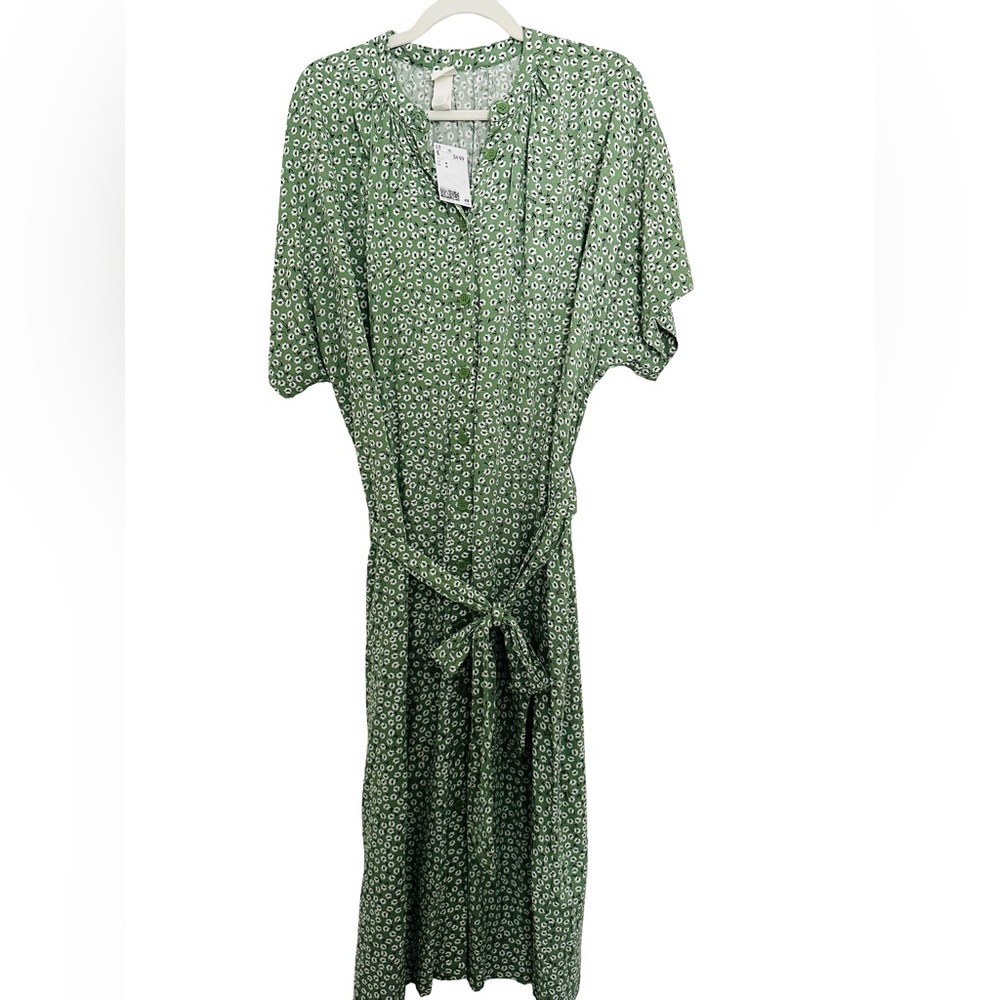 H&M Green Floral Print Dress
